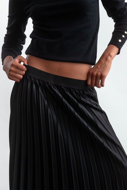 Nova Pleated Skirt _ 158535 _ Black Texture