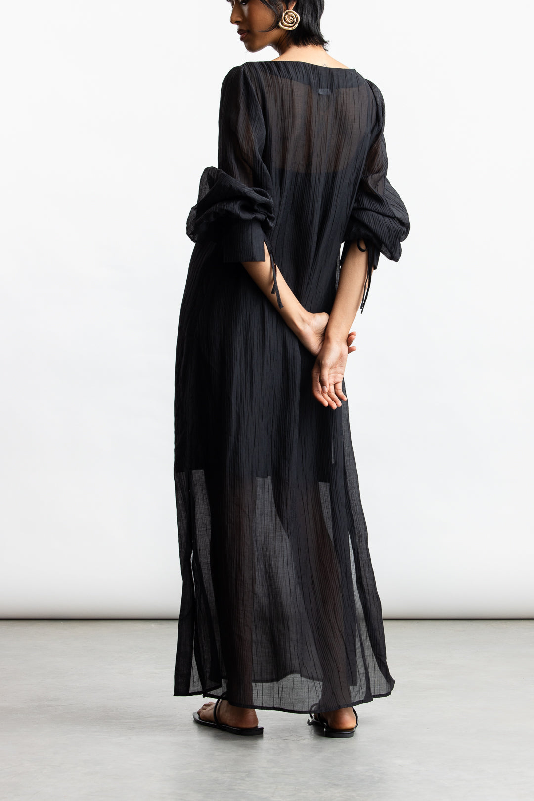 Hazel Long Sleeve Maxi _ 168514 _ Black Texture