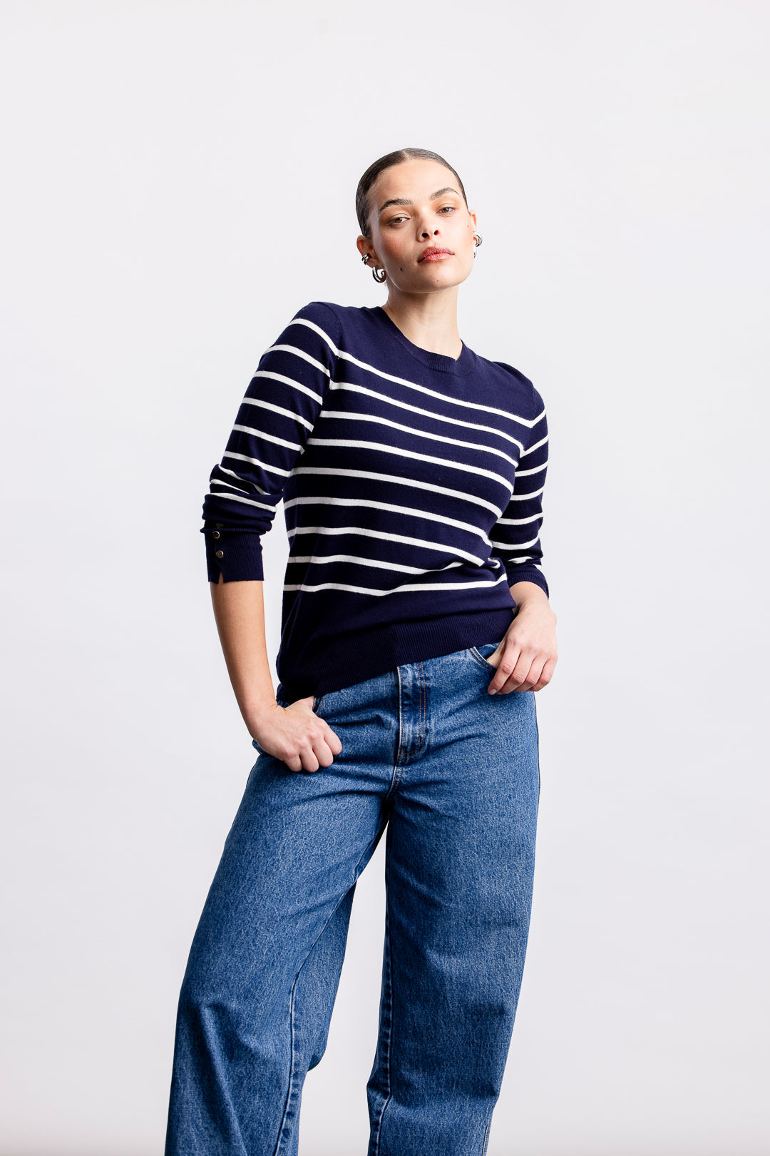 Emma Crewneck Knitwear _ 160090 _ Navy