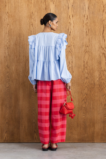 Tulia Frill Stripe Blouse