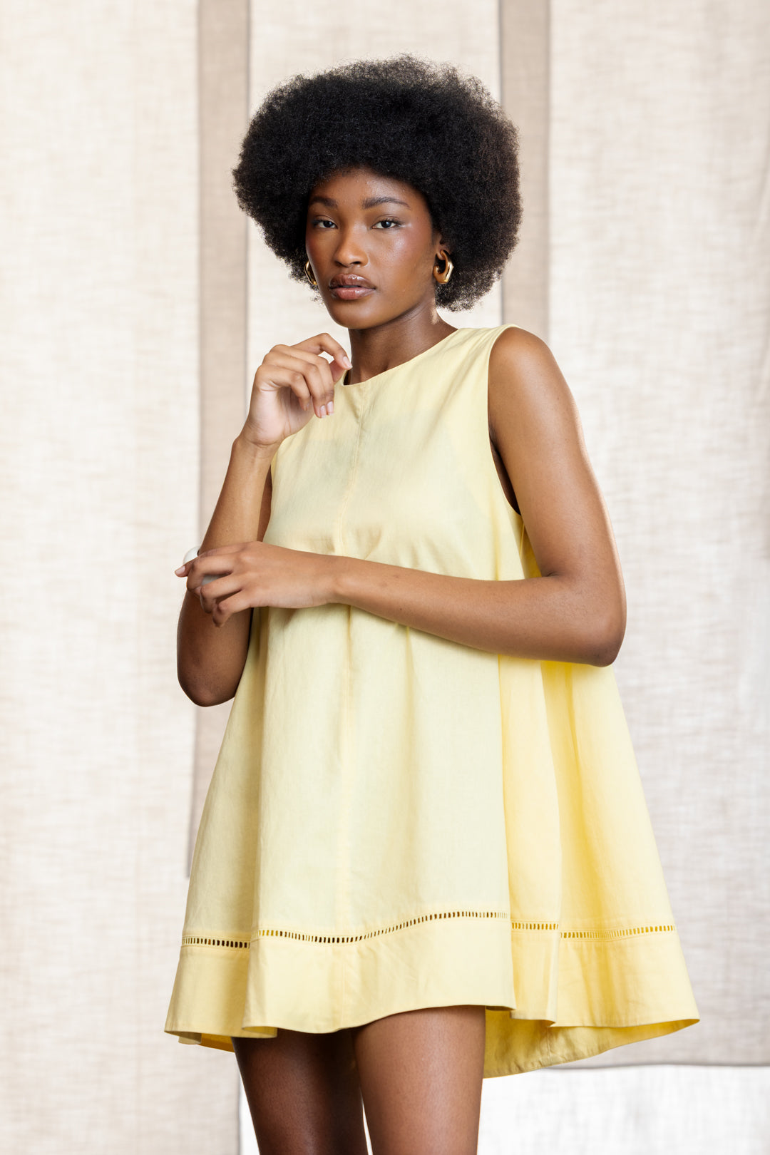 Nwabi Linen Sleeveless Swing Dress