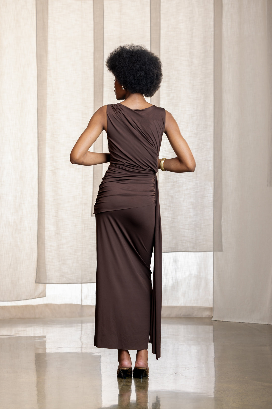 Syrine Side Tie Detail Maxi Dress