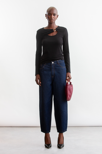 Alora Cut And Sew Top _ 157941 _ Black Texture