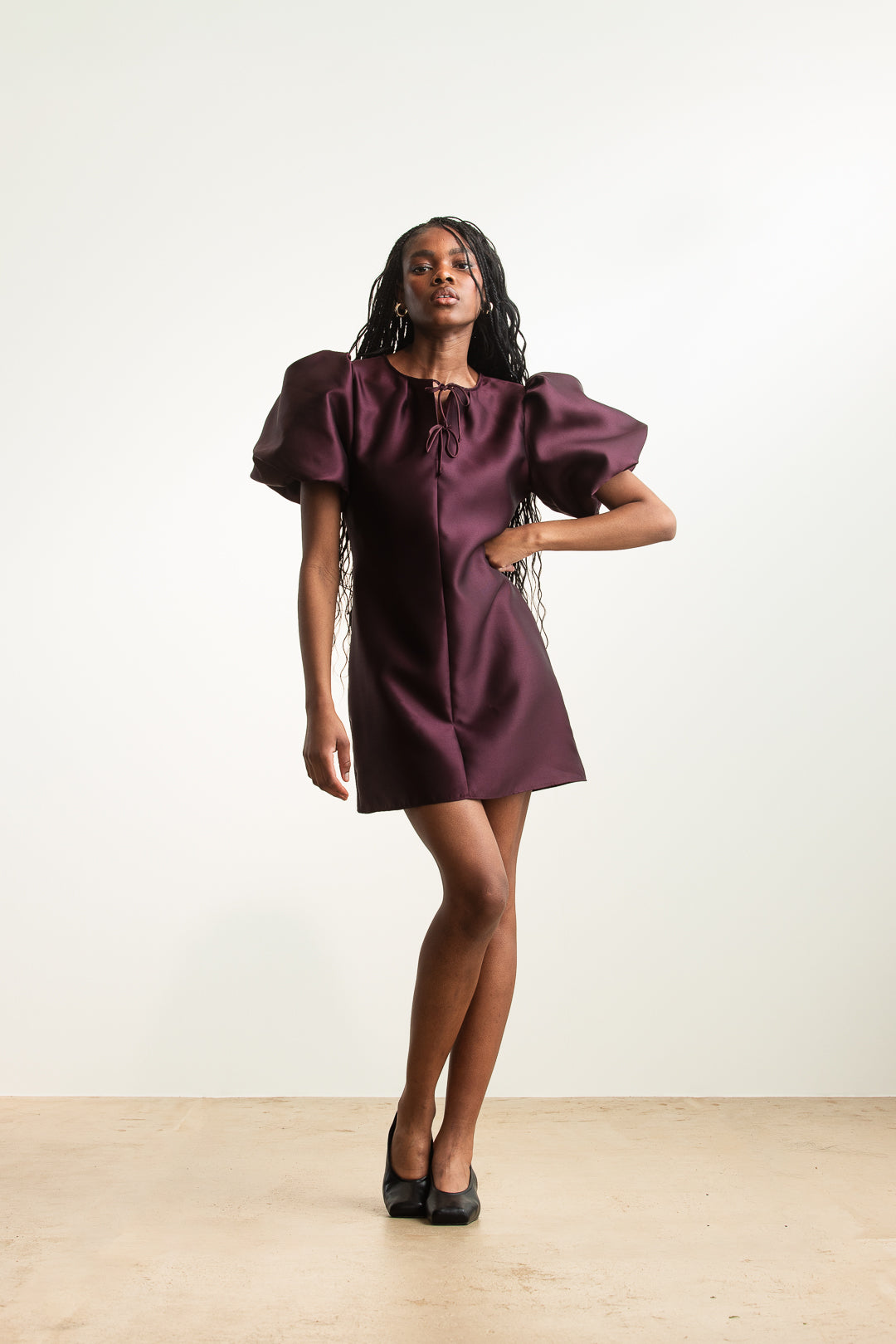 Erin Puff Sleeve Mini _ 170879 _ Wine