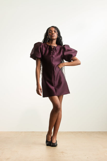 Erin Puff Sleeve Mini _ 170879 _ Wine