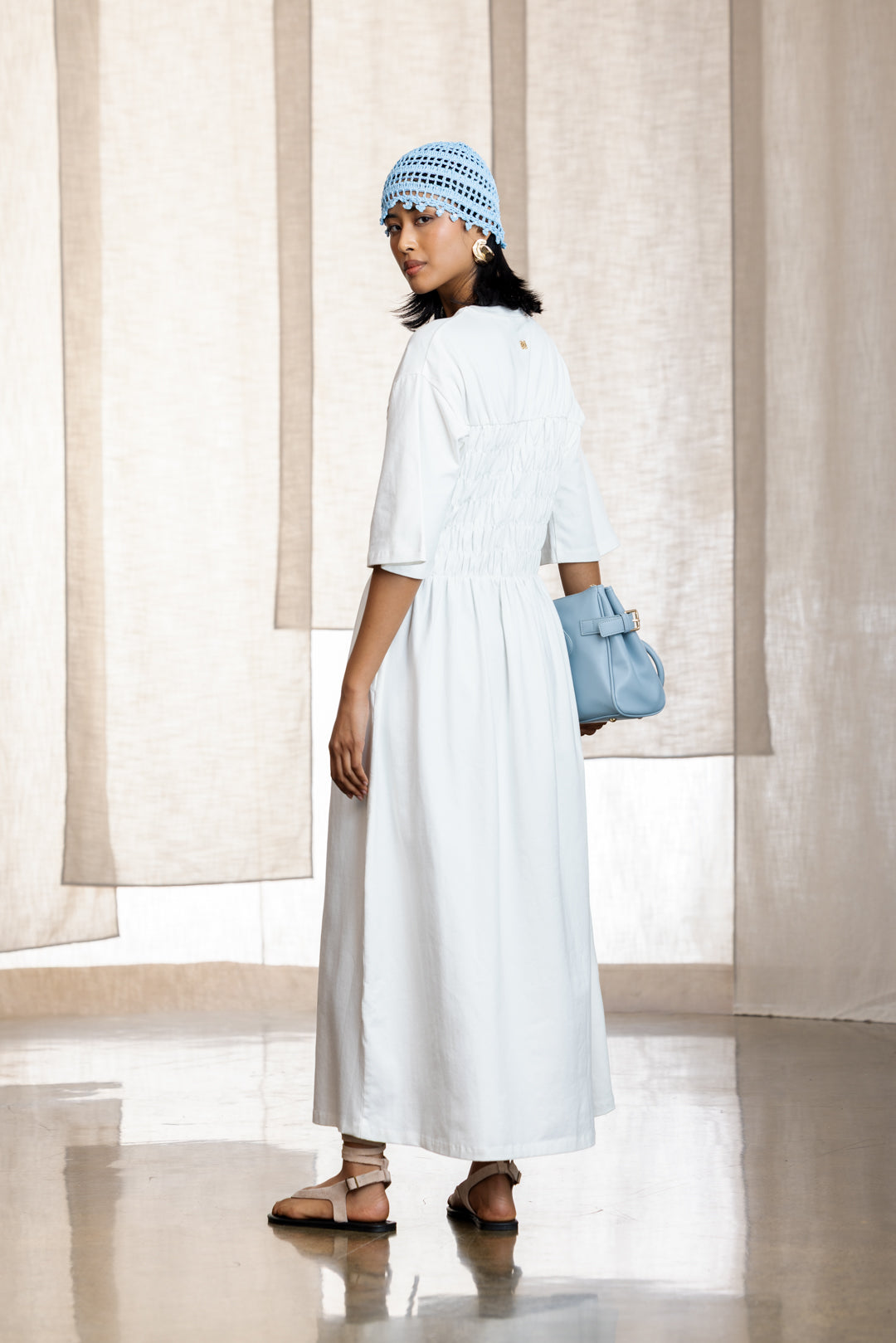 Zelia Smocked T-Shirt Dress
