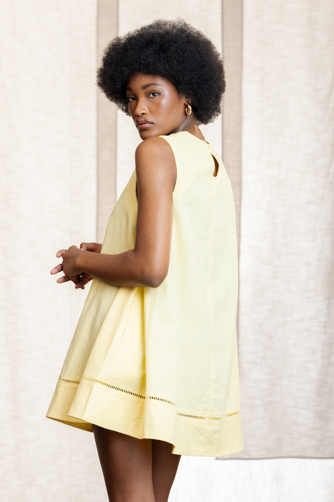Nwabi Linen Sleeveless Swing Dress