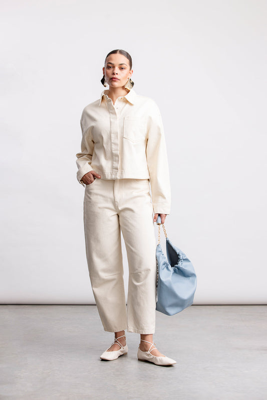 Rutendo Barrel Leg Denim _ 168408 _ Ecru