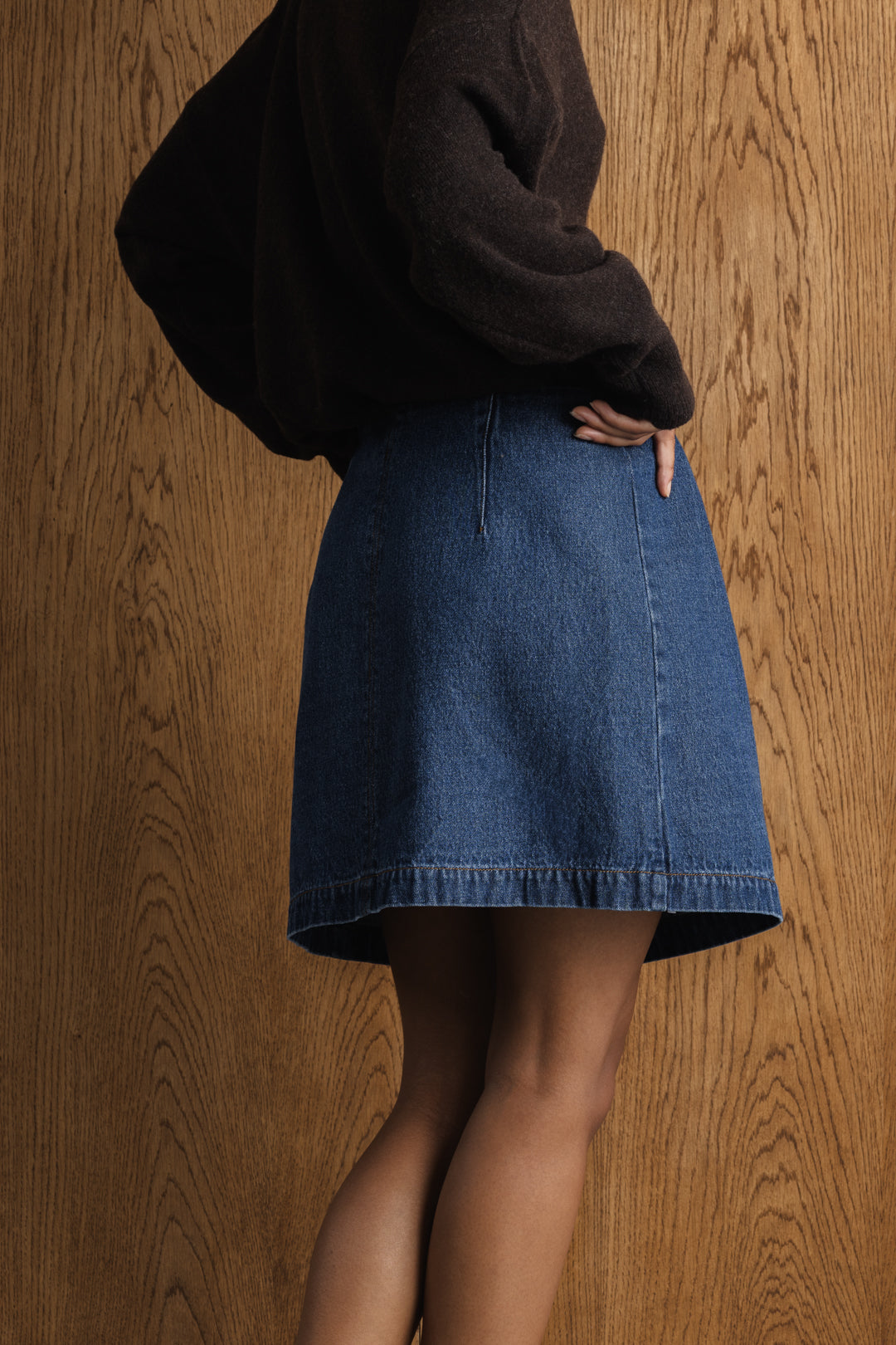 Mirembe Draped Denim Skirt