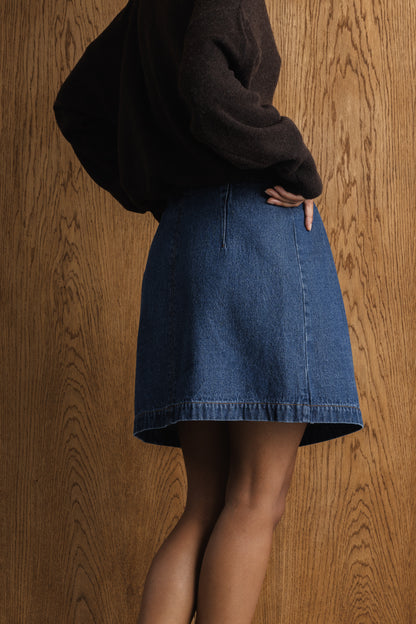 Mirembe Draped Denim Skirt