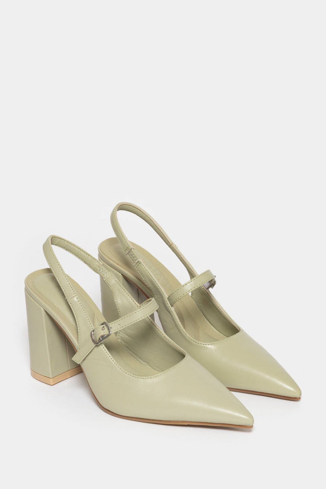 Ms Carver-Brown Pointy Block Heel _ 168084 _ Sage