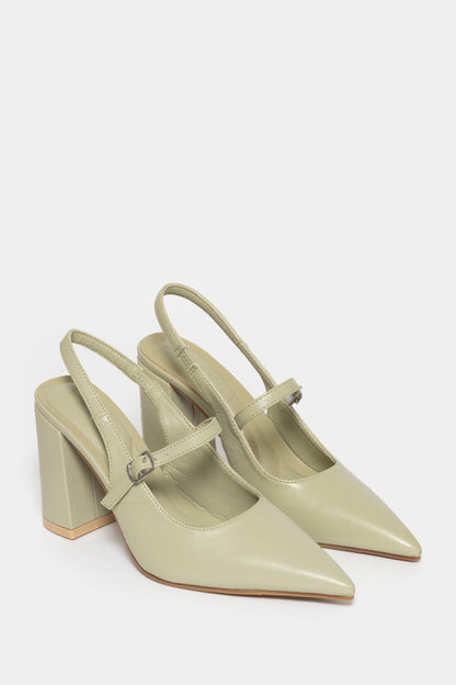 Ms Carver-Brown Pointy Block Heel _ 168084 _ Sage