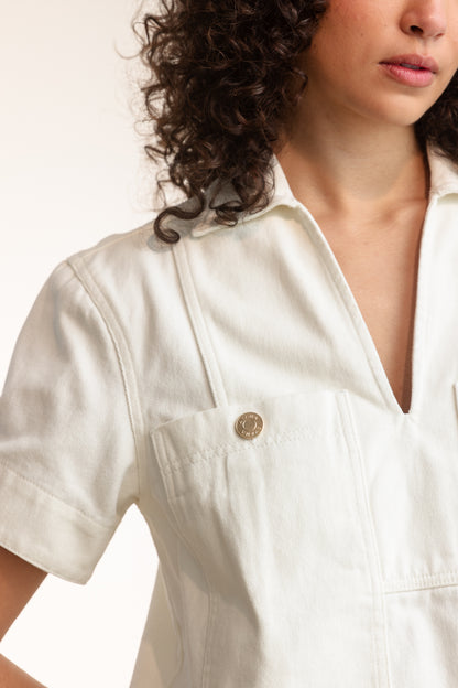 Ainsley Pop Over Denim Top