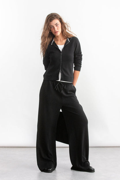 Quinlin Fitted Zip-Up Hoody _ 160702 _ Black Texture