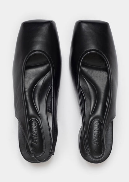 Kiria Square Toe Heel _ 168227 _ Black Texture