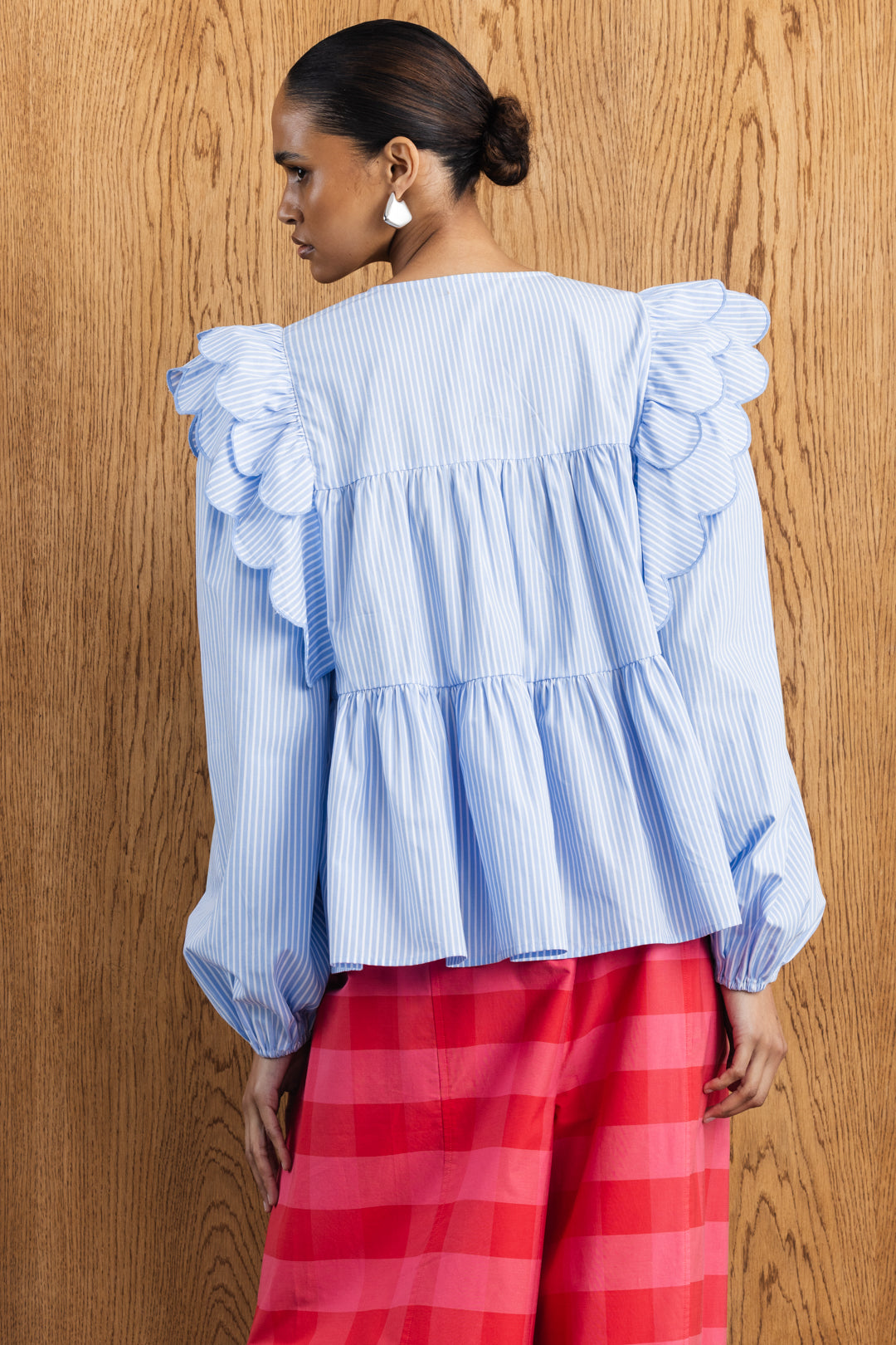 Tulia Frill Stripe Blouse