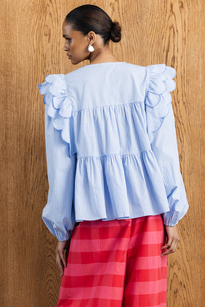 Tulia Frill Stripe Blouse