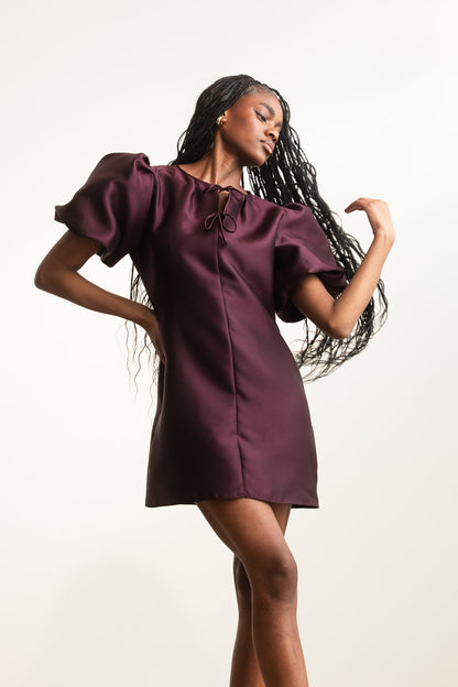 Erin Puff Sleeve Mini _ 170879 _ Wine