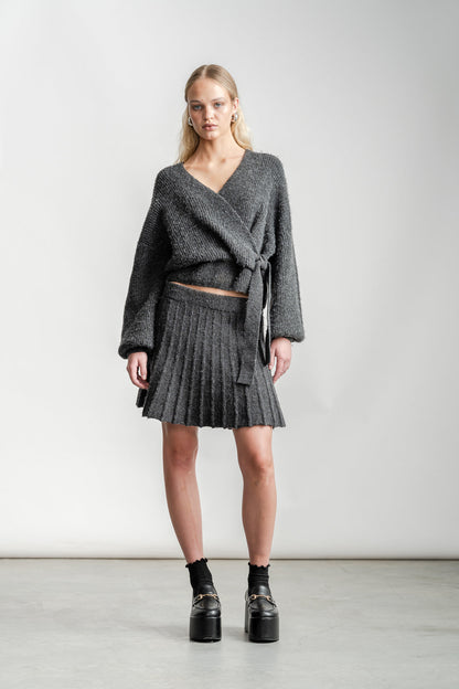 Lola Flippy Mini Skirt _ 162001 _ Charcoal