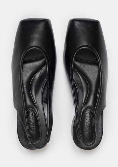 Kiria Square Toe Heel _ 168227 _ Black Texture