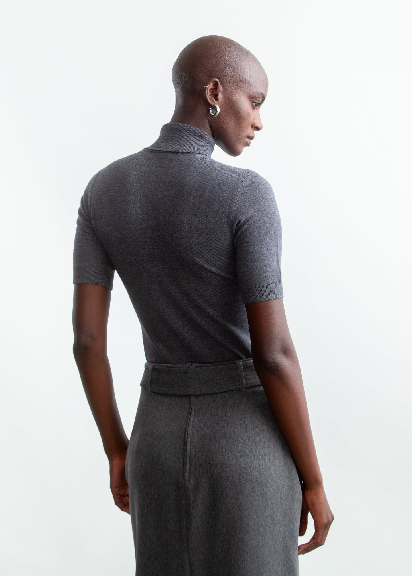 Nadia Polo Neck Ballerina Sleeve _ 157287 _ Grey