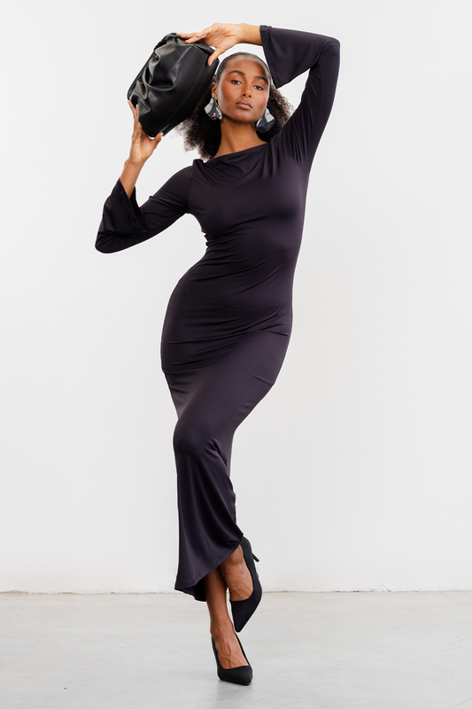 Khloe Long Sleeve Bodycon _ 158541 _ Black Texture