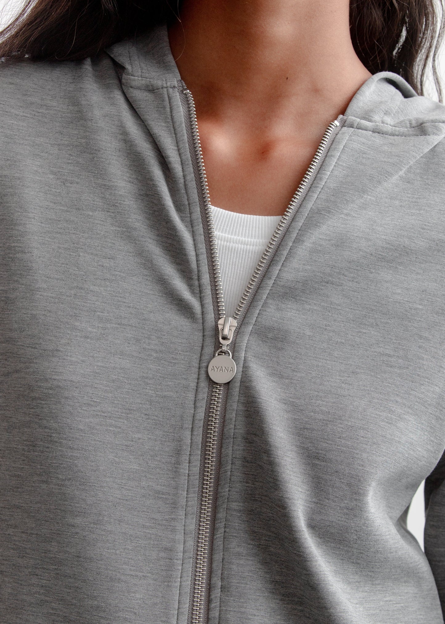 Quinlin Fitted Zip-Up Hoody _ 160703 _ Charcoal