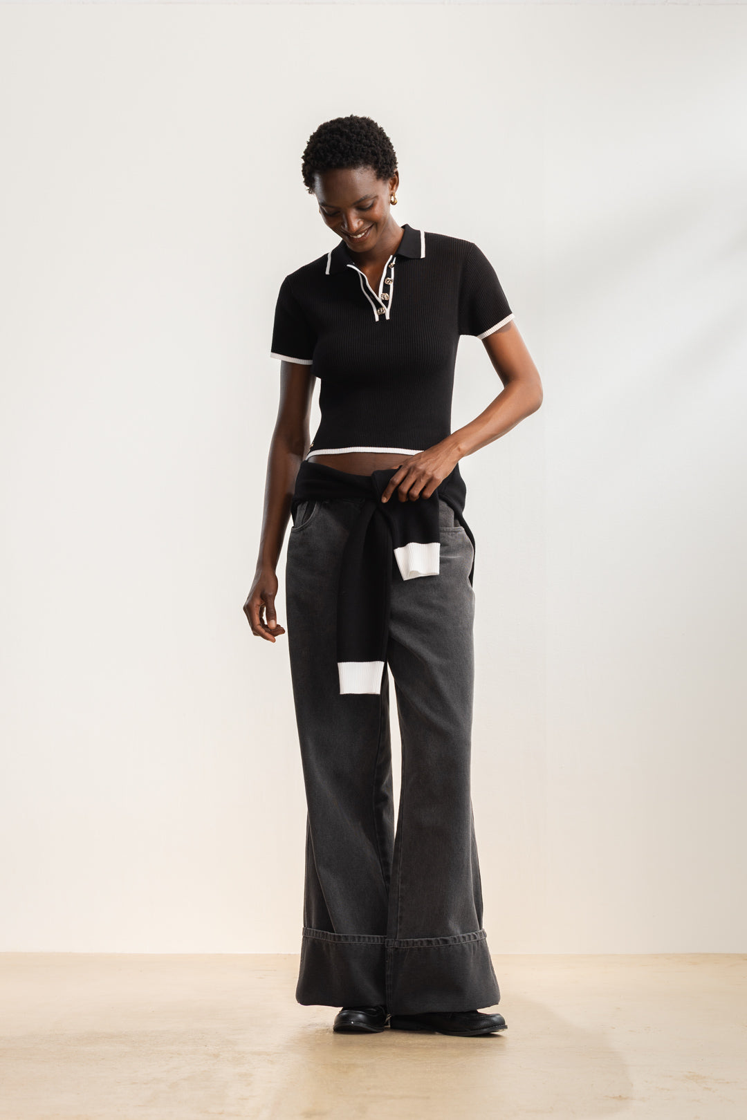 Sana Johnny Collar Knit