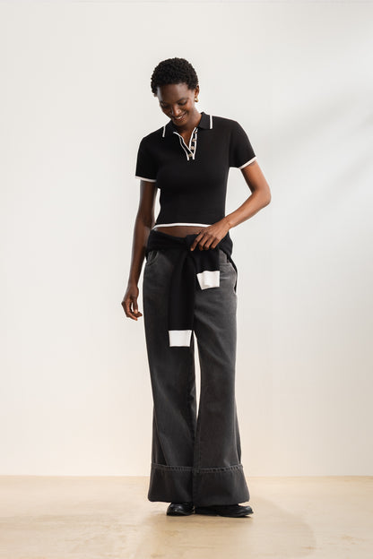 Sana Johnny Collar Knit