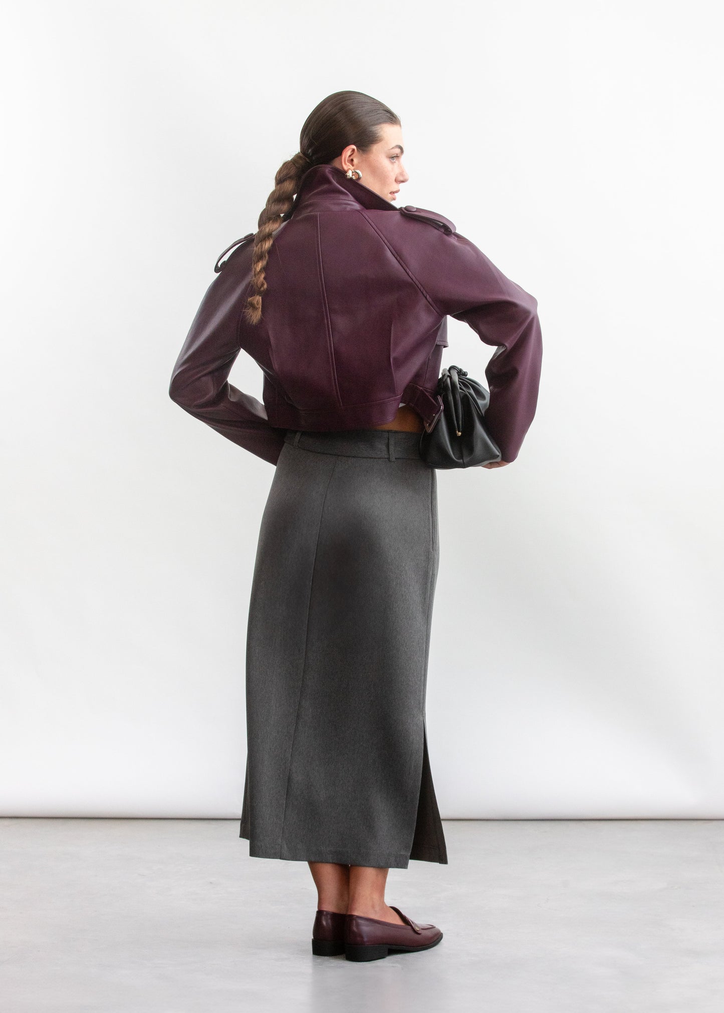 Cleo Pencil Skirt _ 157594 _ Charcoal