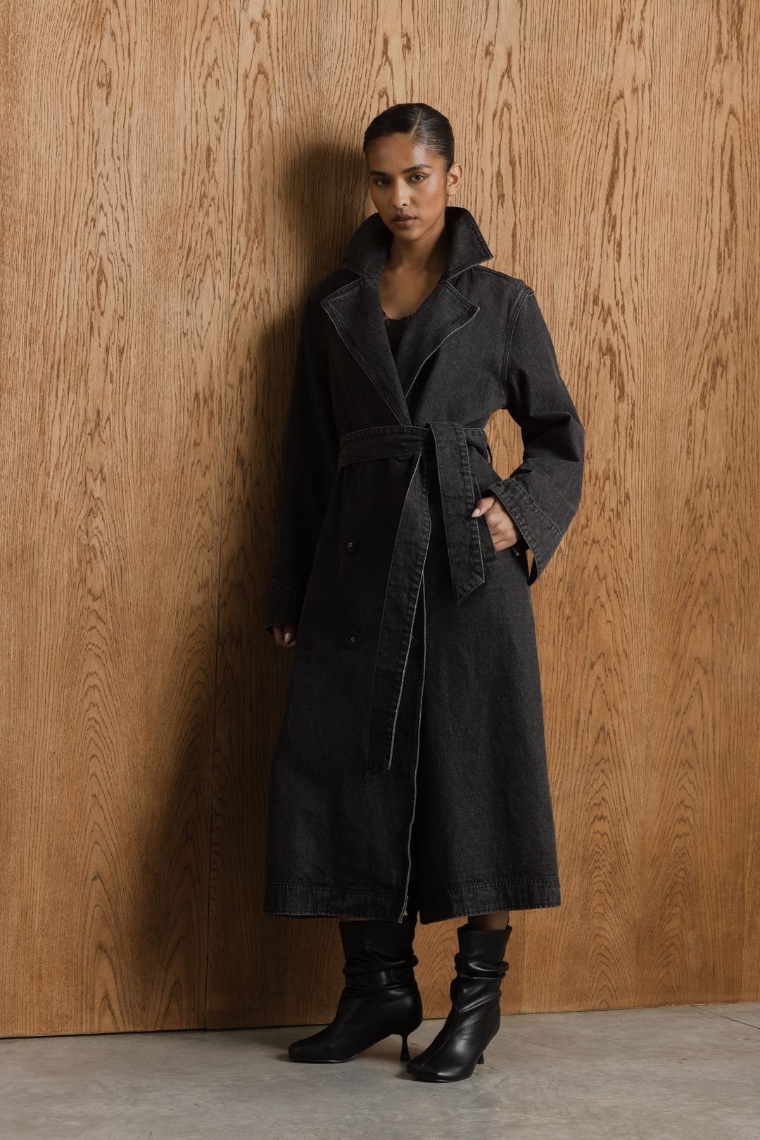 Musarrat Denim Trench – AYANA