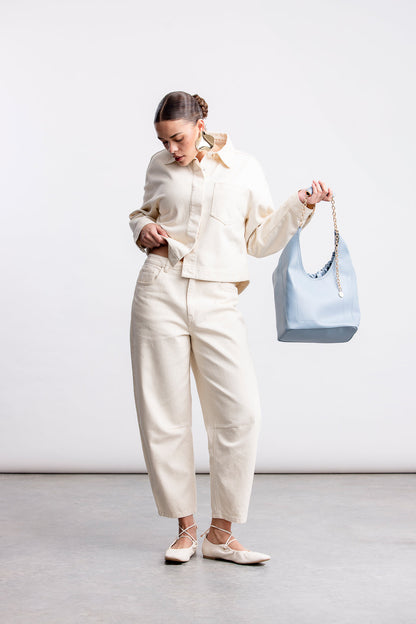 Charne Denim Shacket _ 168409 _ Ecru