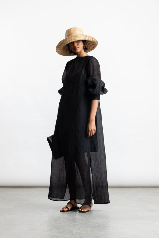 Hazel Long Sleeve Maxi _ 168514 _ Black Texture