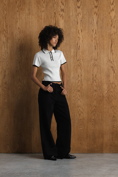 Sana Johnny Collar Knit