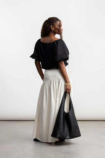 Peyton Puff Sleeve Blouse _ 168854 _ Black Texture