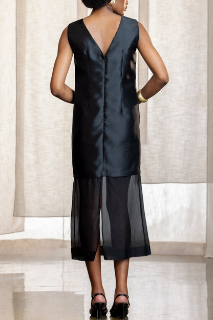 Claudia Sheer Peepout Column Dress