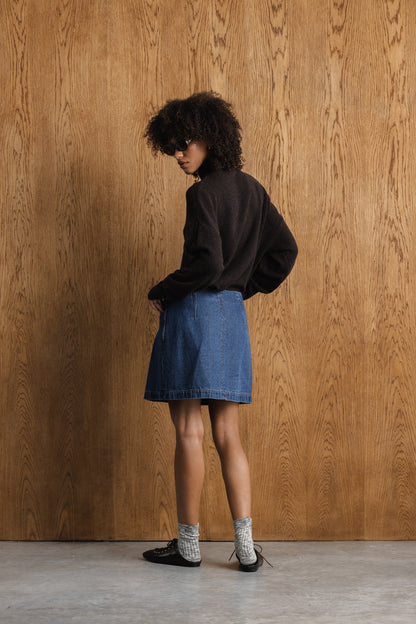 Mirembe Draped Denim Skirt
