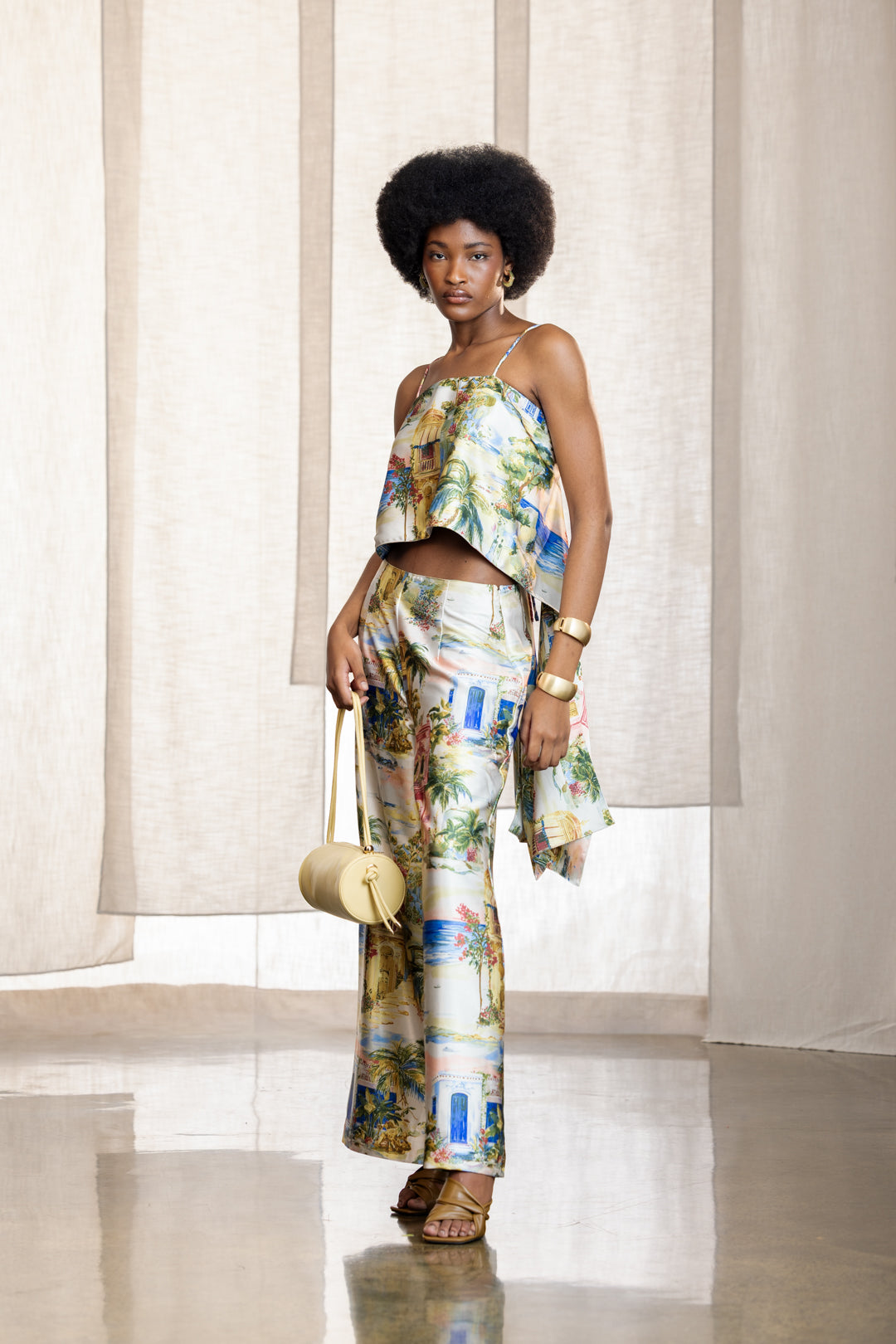 Sofia Printed Satin Cami