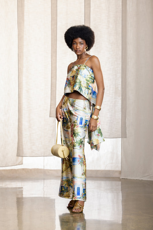 Sofia Printed Satin Cami