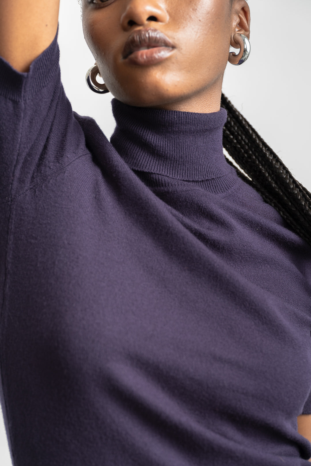 Nadia Polo Neck Ballerina Sleeve _ 160086 _ Navy