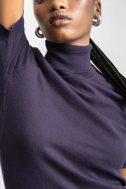 Nadia Polo Neck Ballerina Sleeve _ 160086 _ Navy