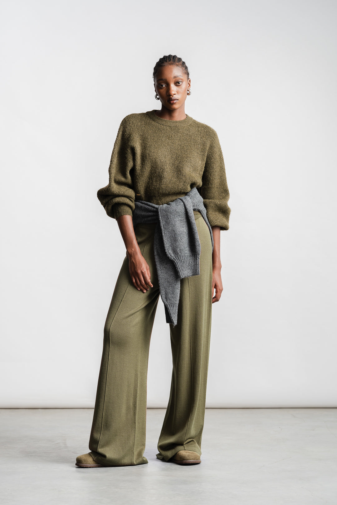 Shannon Chunky Crew Jumper _ 162040 _ Fatigue