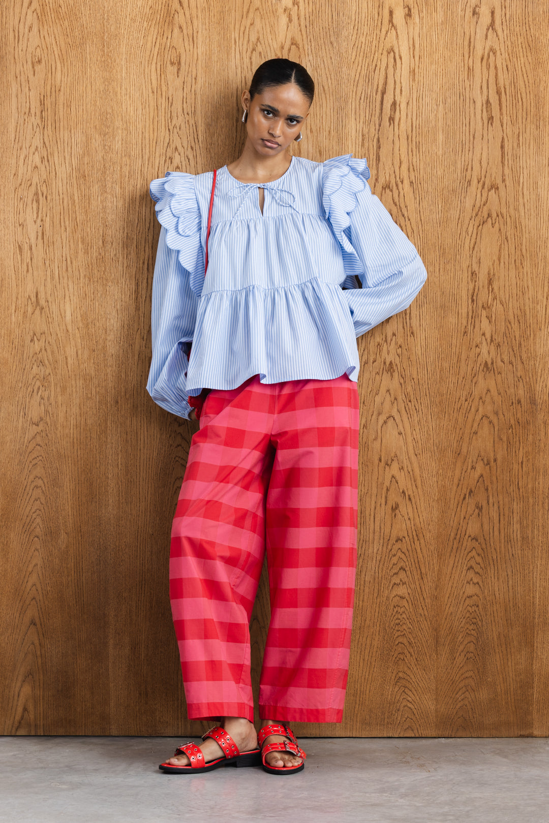 Tulia Frill Stripe Blouse