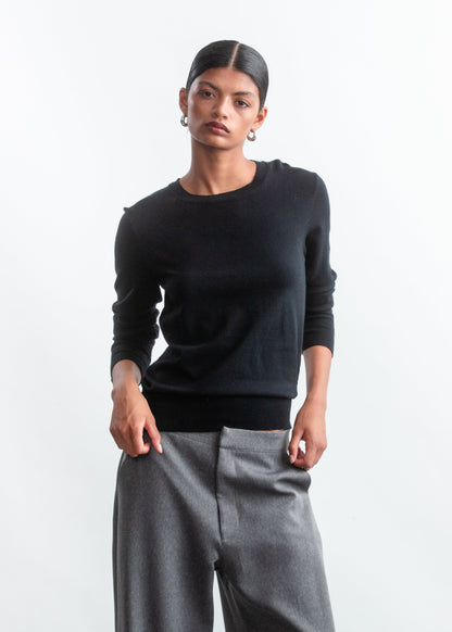 Emma Crewneck Knitwear _ 157615 _ Black Texture