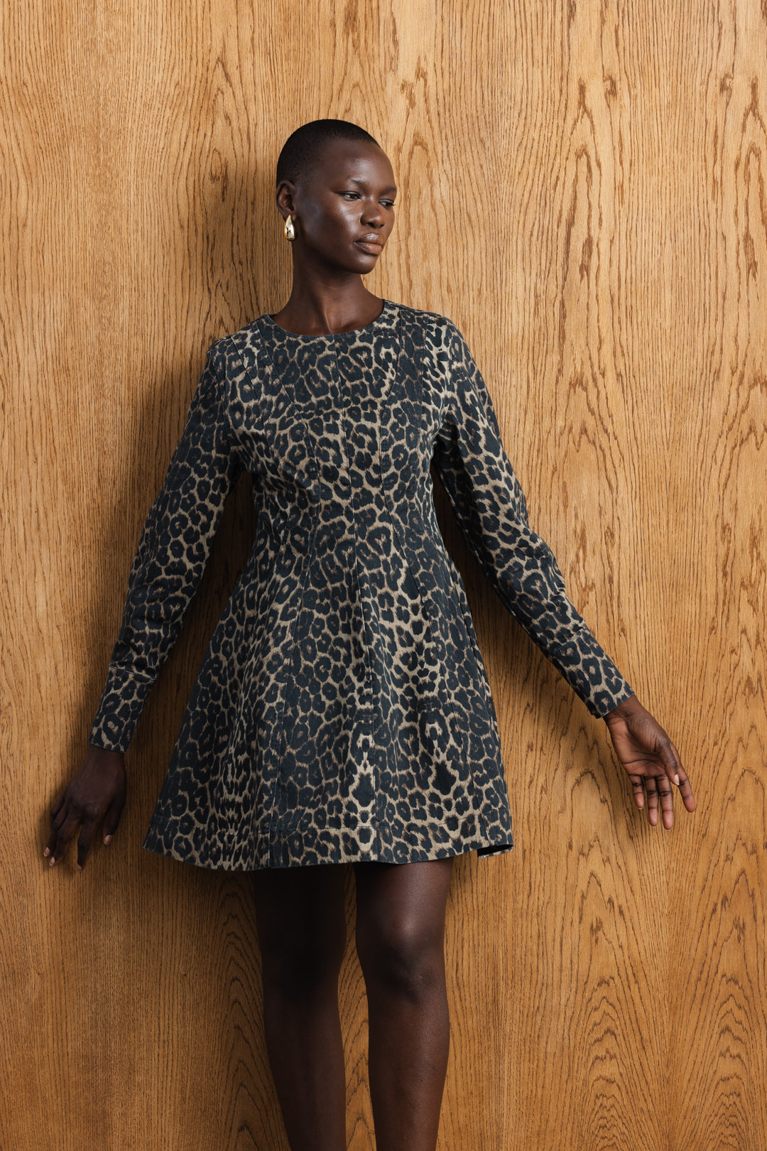 Avela Denim Fit & Flare Mini Dress