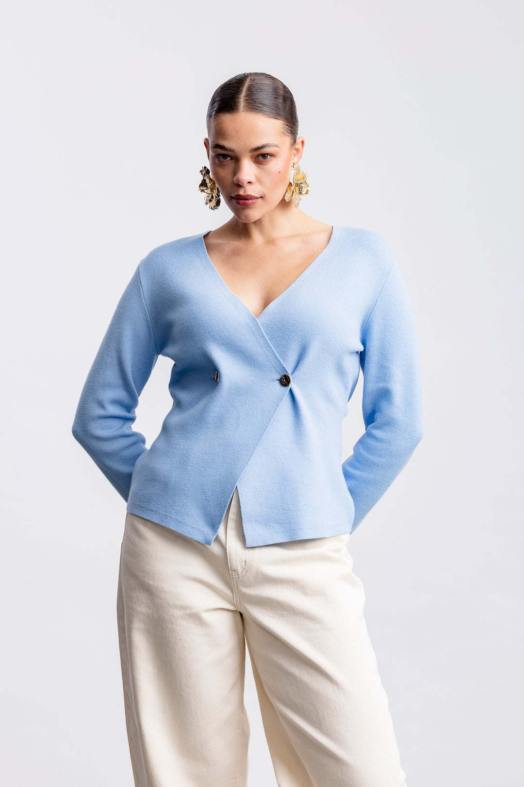 Samantha Cardigan _ 162771 _ Blue Texture