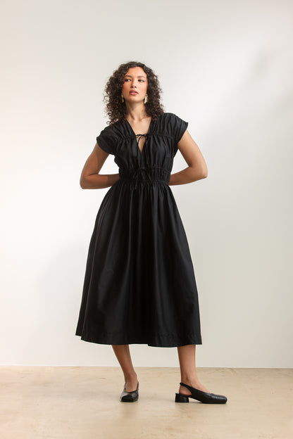 Coco Tie Front Midi _ 173162 _ Black