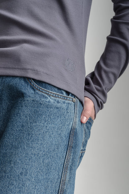 Kefilwe Scoop Neck Rib Top _ 162824 _ Charcoal