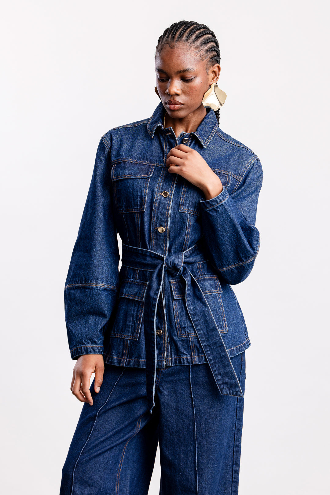 Avaria Longer Length Denim Jacket _ 163150 _ Navy