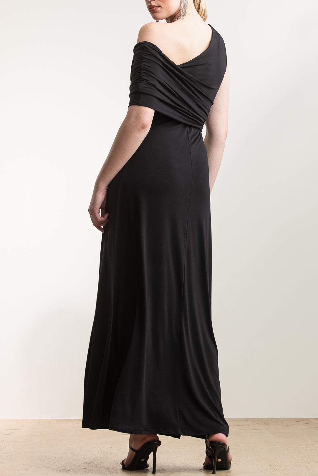 Alex One Shoulder Midi _ 168251 _ Black Texture